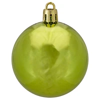 60ct Shiny Green Kiwi Shatterproof Ball Ornaments