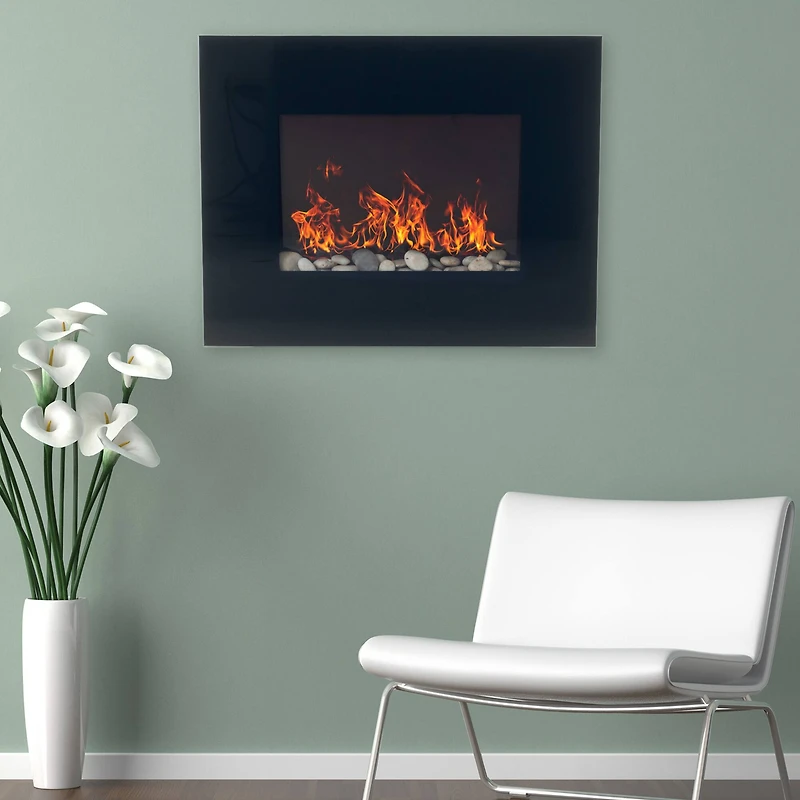 Hastings Home 26" Black Electric Fireplace