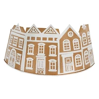 26.75" Brown & White Metal Gingerbread Village Tree Collar by Ashland®