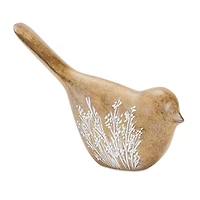 Bird Figurine with Carved Floral Design Set