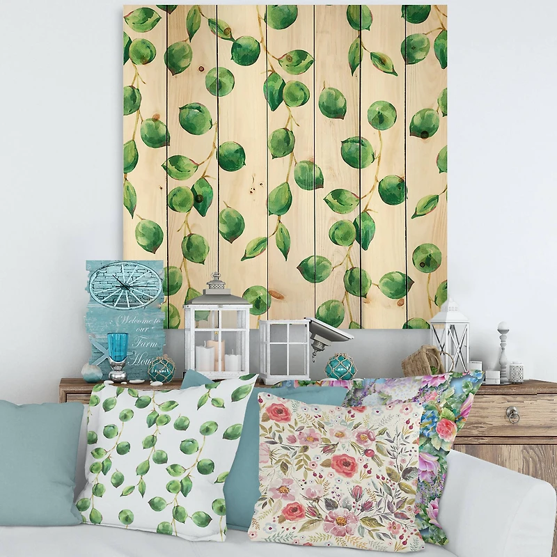 Designart - Tropical Green Leaves Patern