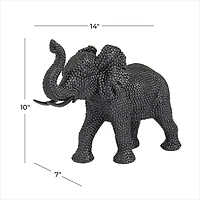 14" Black Contemporary Elephant Sculpture
