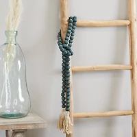 Green Wood Bohemian Bead Garland 81" x 1" x 1"