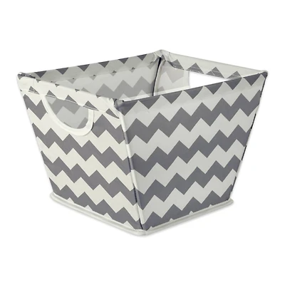 DII® Small Gray Chevron Trapezoid Fabric Bin