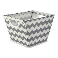DII® Small Gray Chevron Trapezoid Fabric Bin