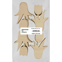 Essentials by Leisure Arts 24 Pack 2.5" x 3.63" Tulip Flat Wood Shape