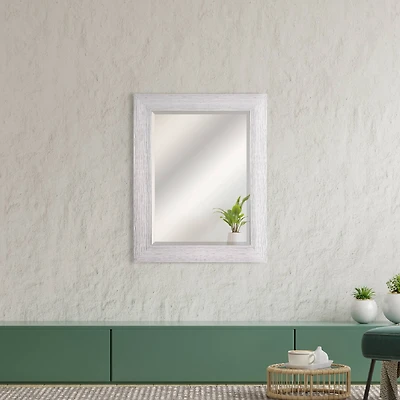 Head West 29" Chrome Textured Frame Accent Wall Mirror