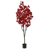 6ft. Potted Red Cherry Blossom Artificial Tree