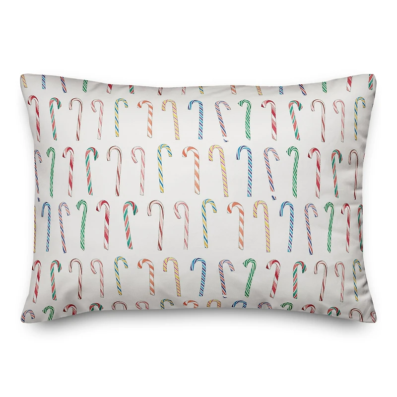 Candy Cane Pattern 14x20 Throw Pillow