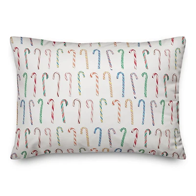 Candy Cane Pattern 14x20 Throw Pillow