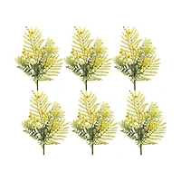 21.5" Yellow Mimosa Leaf Berry Sprays, 6ct.