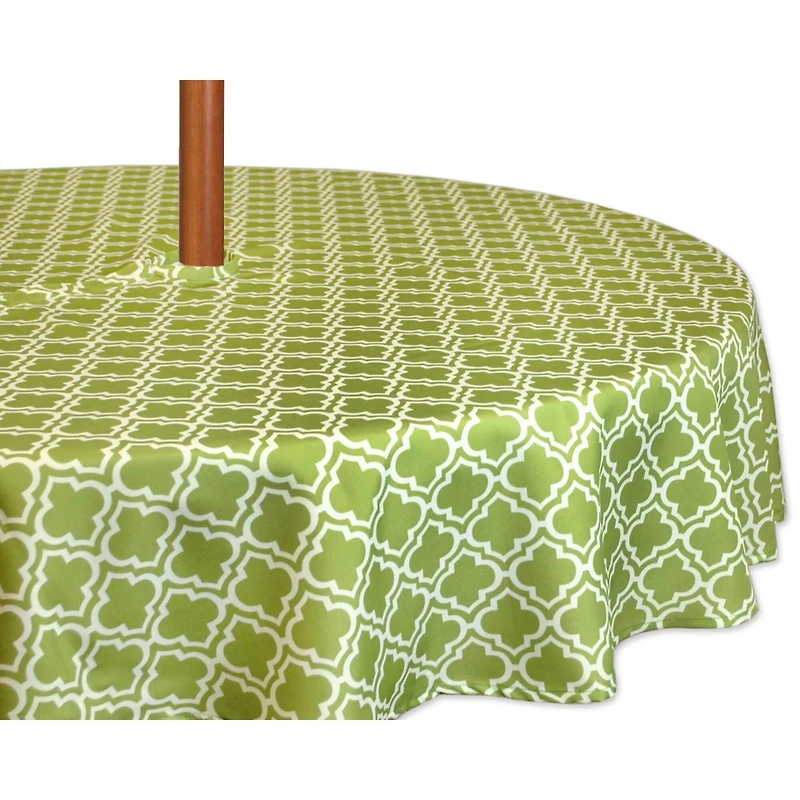 DII® 60" Round Green Lattice Outdoor Tablecloth with Zipper