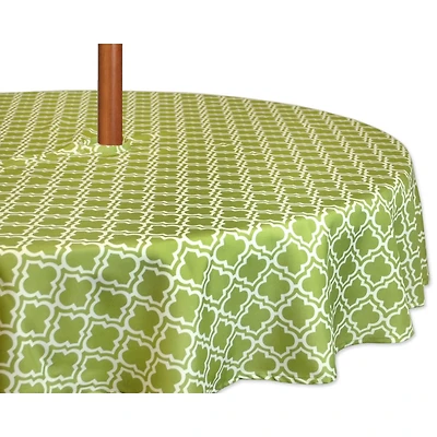 DII® 60" Round Green Lattice Outdoor Tablecloth with Zipper
