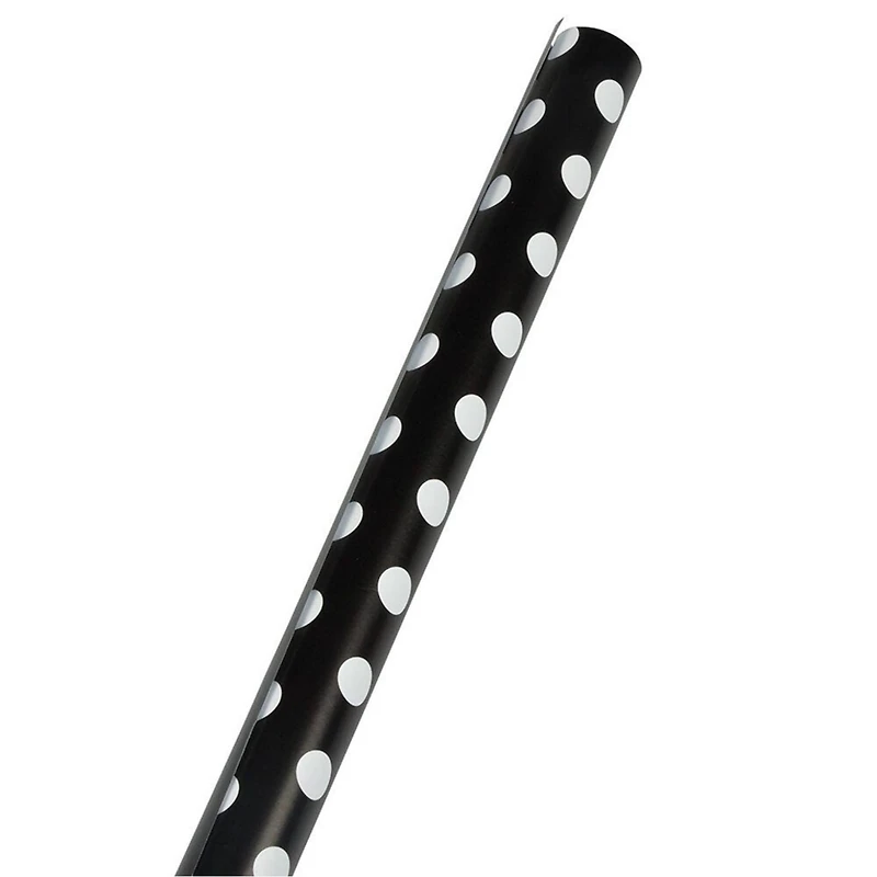 JAM Paper Wrapping Paper with White Polka Dots