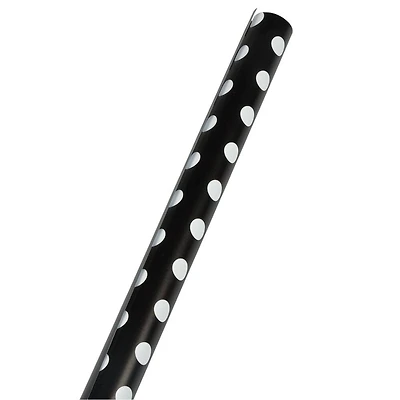JAM Paper Wrapping Paper with White Polka Dots