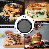 Brentwood 9.5" Single Burner Carbon Steel Nonstick Comal Griddle