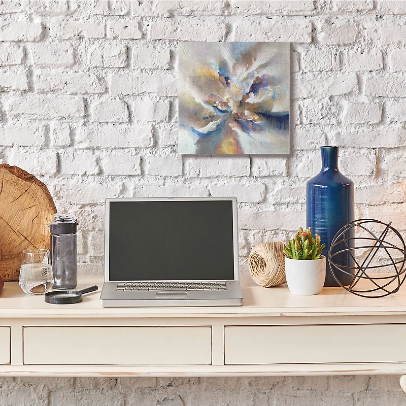 Stupell Industries Complex Abstraction Grey Orange Brush Strokes Canvas Wall Art