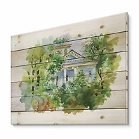 Designart - White House In The Woods