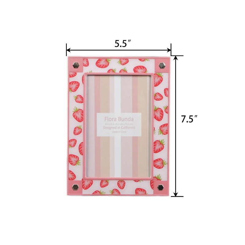 Flora Bunda 4" x 6" Strawberry Aluminum Picture Frame