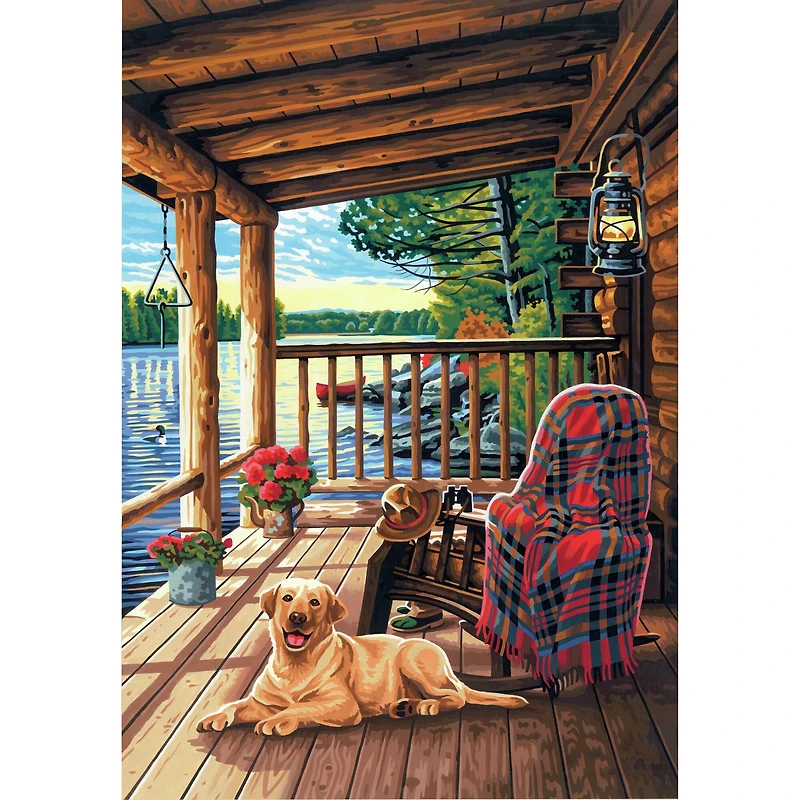 Dimensions® PaintWorks™ Log Cabin Porch Paint-by-Number Kit