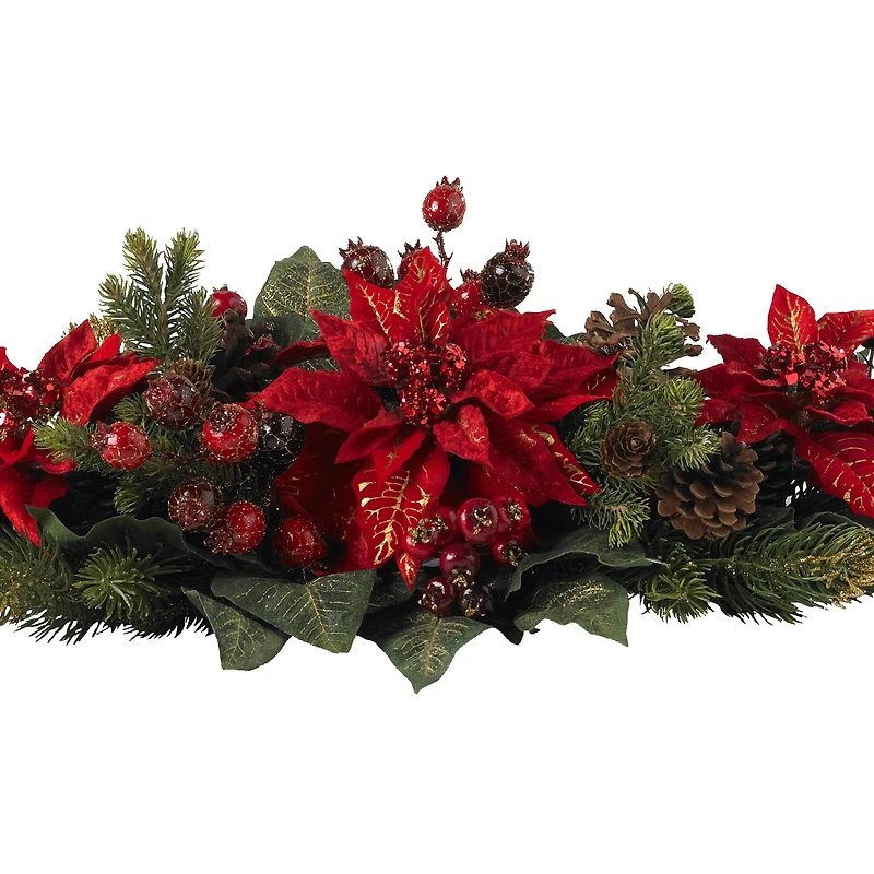 3ft. Red Poinsettia & Berry Centerpiece