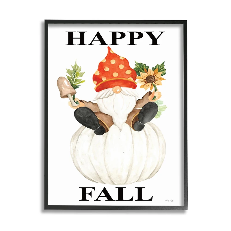 Stupell Industries Happy Fall Whimsical Gnome Framed Giclee Art