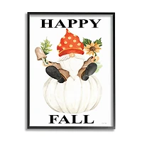 Stupell Industries Happy Fall Whimsical Gnome Framed Giclee Art