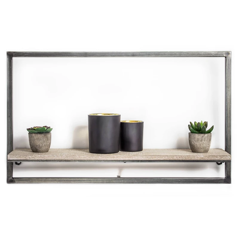 White Rustic Hanging One Shelf Rack