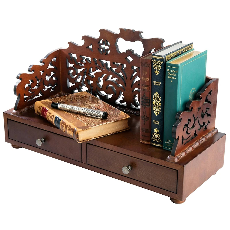 18" Antiquarian Floral Tracery Desktop Book Organizer