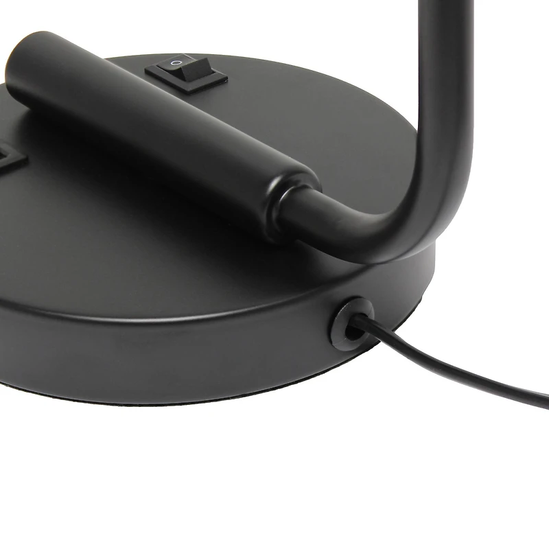 Lalia Home Iron Desk Lamp with USB Port and Glass Shade