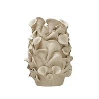 Hello Honey® 11" White Reactive Glaze Handmade Organic Stoneware Sculpted Vase