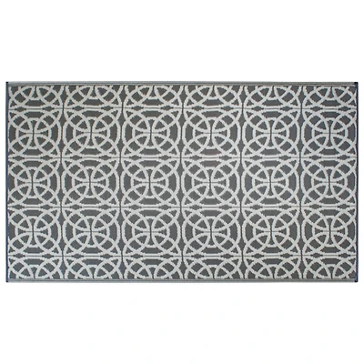 DII® Gray Infinity Circle Outdoor Rug, 4ft. x 6ft.