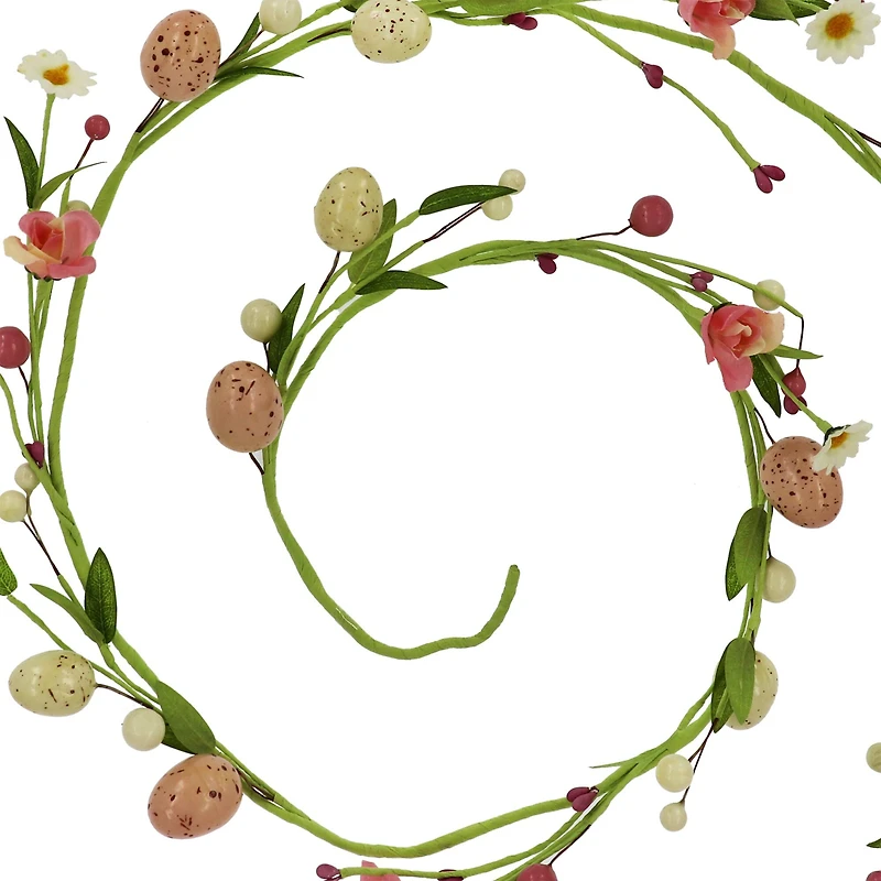 5ft. Pink Rose & Egg Coiled Garland by Ashland®