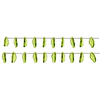 12 Pack: Peridot Green Glass Leaf Beads, 18mm by Bead Landing™