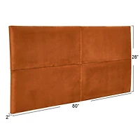 Hello Honey® NoSom Terra Cotta Sound Reducing 4-Panel Velvet Upholstered Headboard, King