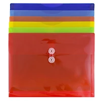 JAM Paper 9.75" x 13" Plastic Button & String Tie Closure Envelopes, 6ct.