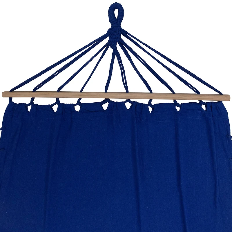100" x 41" Hammock with Netted Fringe & Wooden Bars