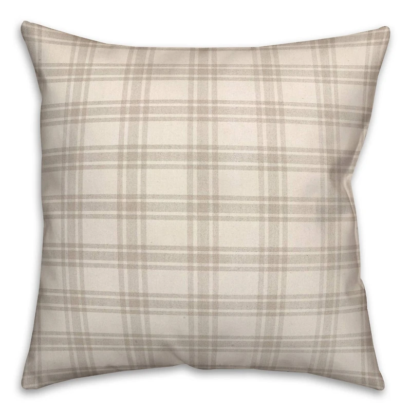 Gray Plaid Throw Pillow