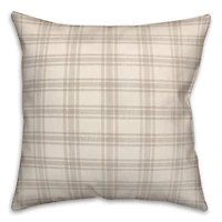 Gray Plaid Throw Pillow