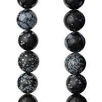 12 Pack: Black & Grey Jasper Round Beads, 10mm by Bead Landing™