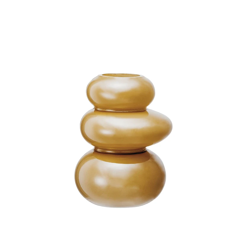 Hello Honey® 7.5" Caramel Brown Natural Elegance Glass Vase