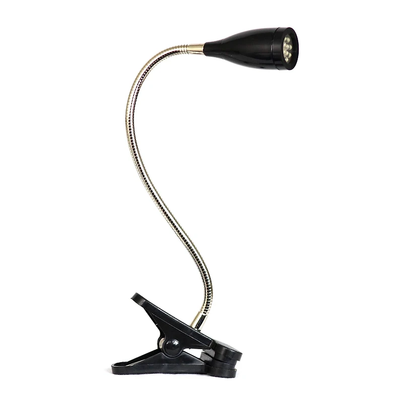 Simple Designs Flexible Gooseneck LED Clip Light Desk Lamp