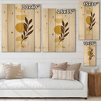 Designart - Abstract Geometrical Sun and Moon With Leaf VII