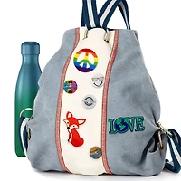 Gwen Studios Iron-On 4" Green & Blue Earth Design LOVE Patch