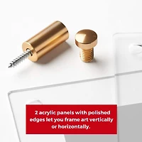 Cool Modern Frames 2 Pack Clear Acrylic Float Frame with Gold Hardware