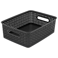 Advantus® Medium Black Plastic Weave Bin, 2ct.