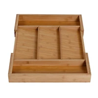 Honey Can Do Natural Adjustable Bamboo Drawer Organizer
