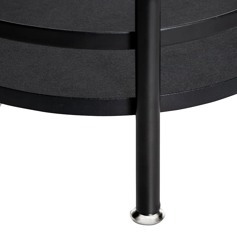 Honey Can Do Black 2-Tier Round Side Table