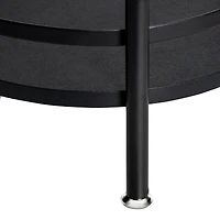 Honey Can Do Black 2-Tier Round Side Table