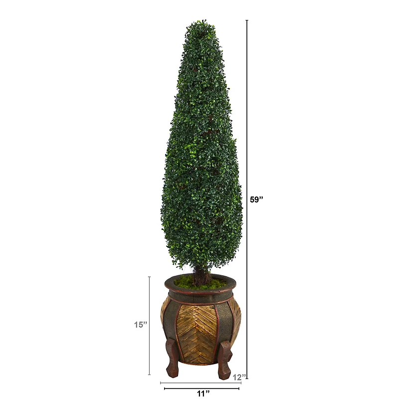5ft. Boxwood Topiary in Decorative Planter